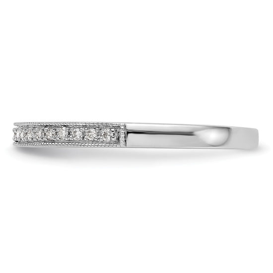 14K White Gold 1/10 carat Diamond Complete Wedding Band