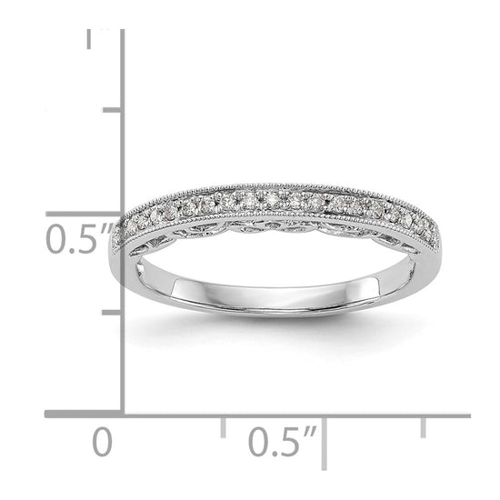 14K White Gold 1/10 carat Diamond Complete Wedding Band