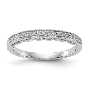 14K White Gold 1/10 carat Diamond Complete Wedding Band