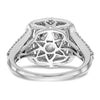 Cushion Halo Diamond Semi-mount Engagement Rings