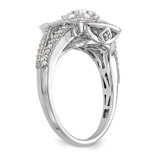 Cushion Halo Diamond Semi-mount Engagement Rings