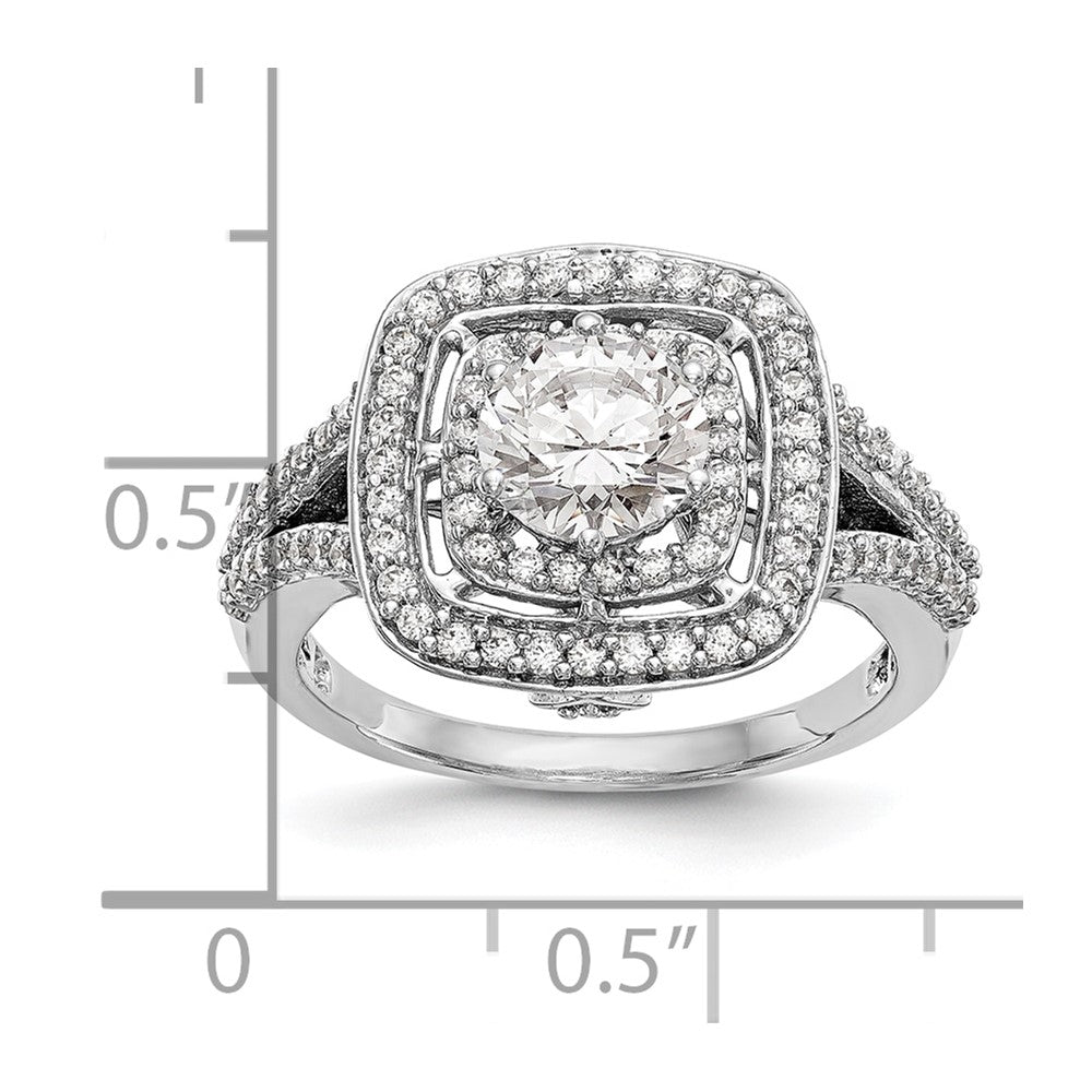 Cushion Halo Diamond Semi-mount Engagement Rings