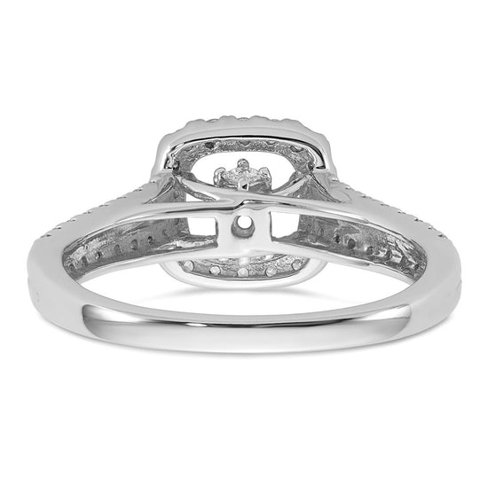 14k White Gold Halo Plus Peg Set 1/2 carat Diamond Semi-Mount Engagement Ring