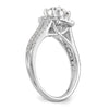 14k White Gold Halo Plus Peg Set 1/2 carat Diamond Semi-Mount Engagement Ring