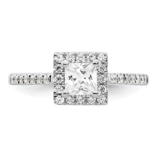 Princess Halo Diamond Semi-mount Engagement Rings