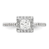 Princess Halo Diamond Semi-mount Engagement Rings