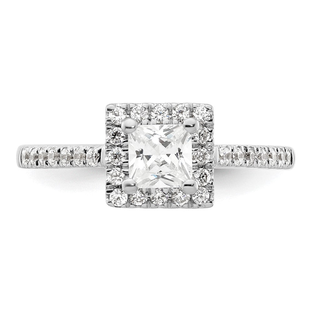 Princess Halo Diamond Semi-mount Engagement Rings