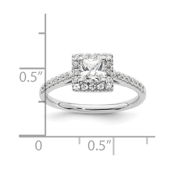 Princess Halo Diamond Semi-mount Engagement Rings