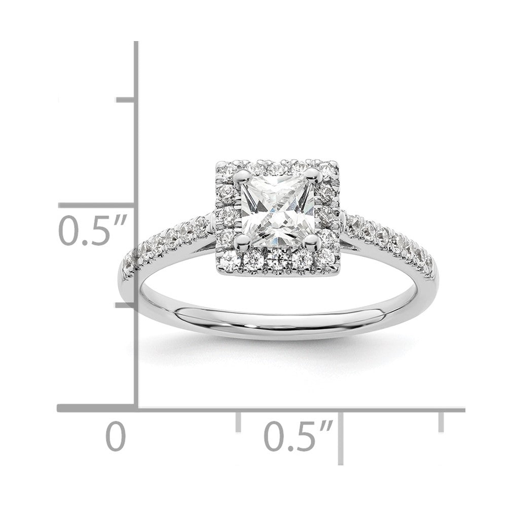 Princess Halo Diamond Semi-mount Engagement Rings