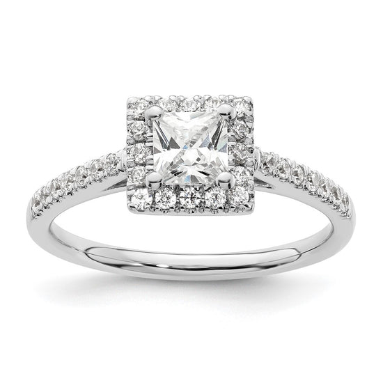 Princess Halo Diamond Semi-mount Engagement Rings