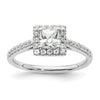 Princess Halo Diamond Semi-mount Engagement Rings