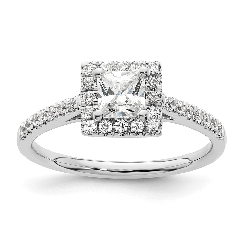 Princess Halo Diamond Semi-mount Engagement Rings