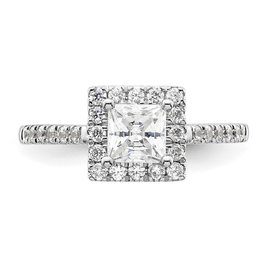 Princess Halo Diamond Semi-mount Engagement Rings