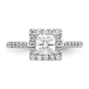 Princess Halo Diamond Semi-mount Engagement Rings