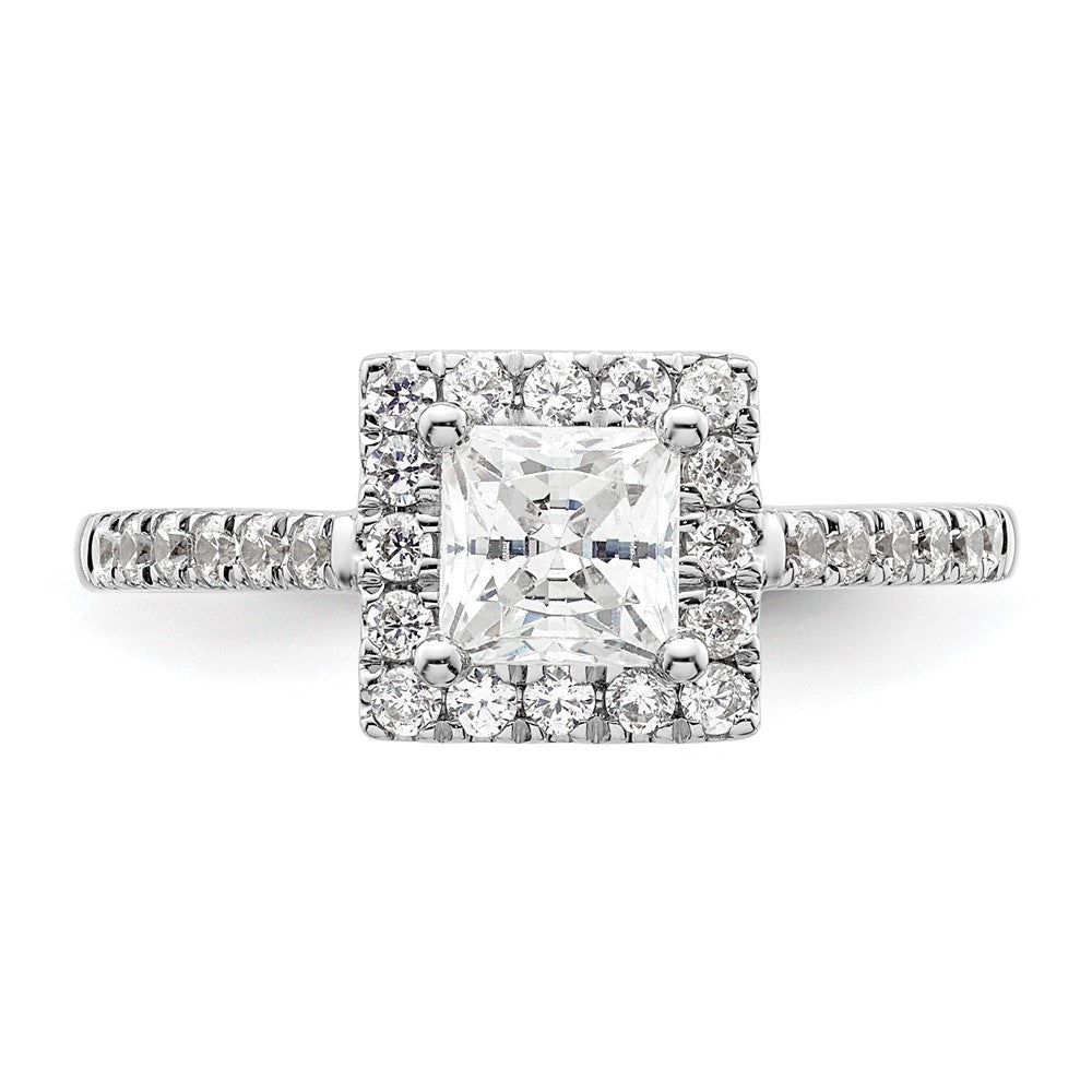 Princess Halo Diamond Semi-mount Engagement Rings