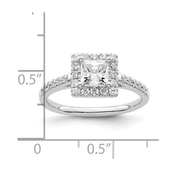 Princess Halo Diamond Semi-mount Engagement Rings