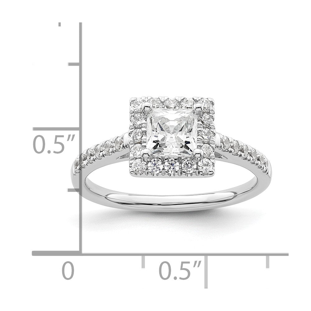 Princess Halo Diamond Semi-mount Engagement Rings