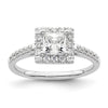 Princess Halo Diamond Semi-mount Engagement Rings