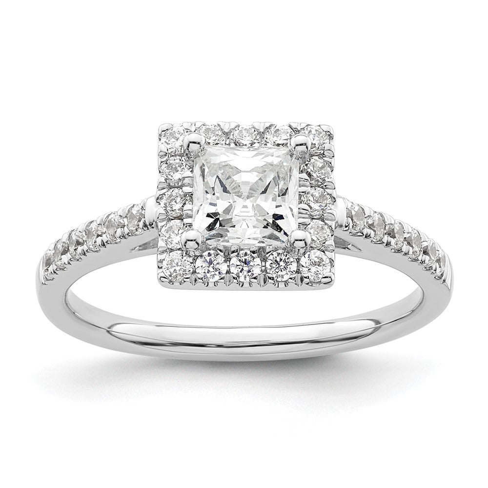 Princess Halo Diamond Semi-mount Engagement Rings