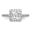Princess Halo Diamond Semi-mount Engagement Rings