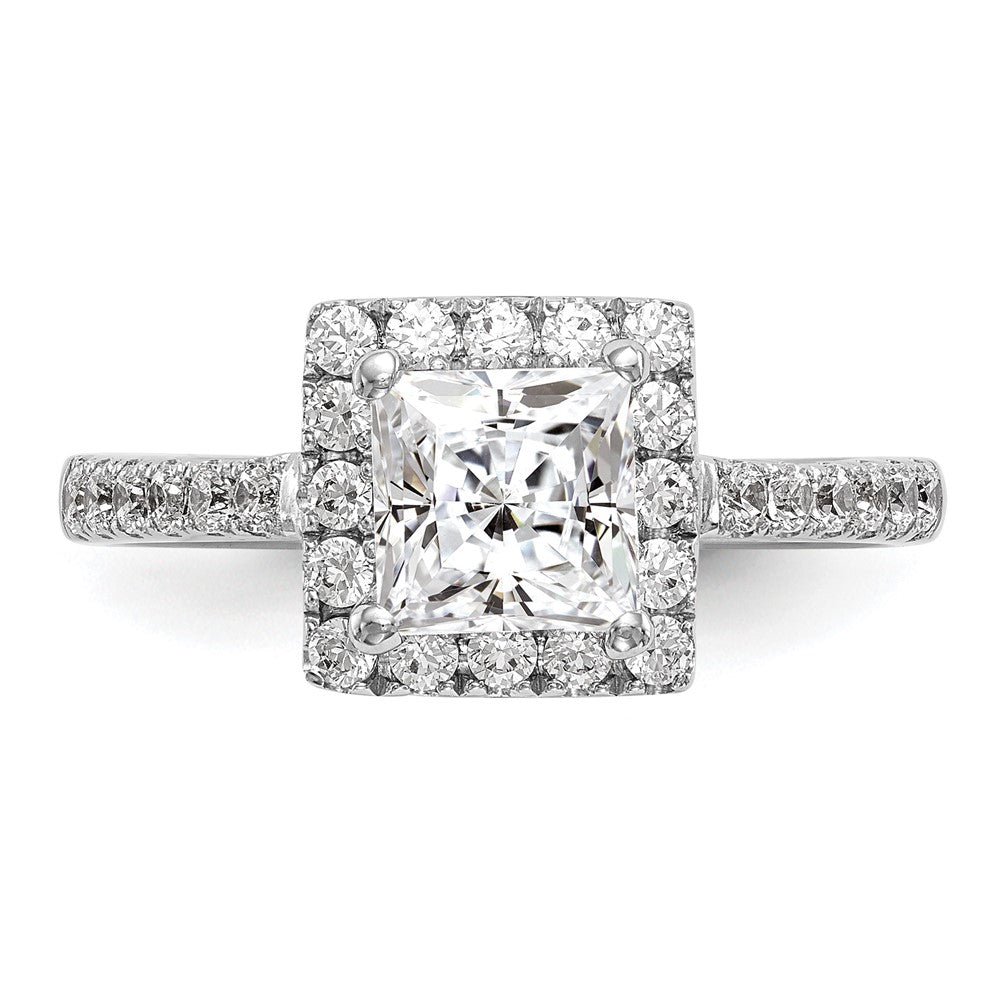 Princess Halo Diamond Semi-mount Engagement Rings