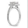 Princess Halo Diamond Semi-mount Engagement Rings
