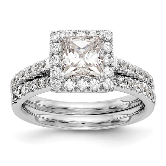 Princess Halo Diamond Semi-mount Engagement Rings