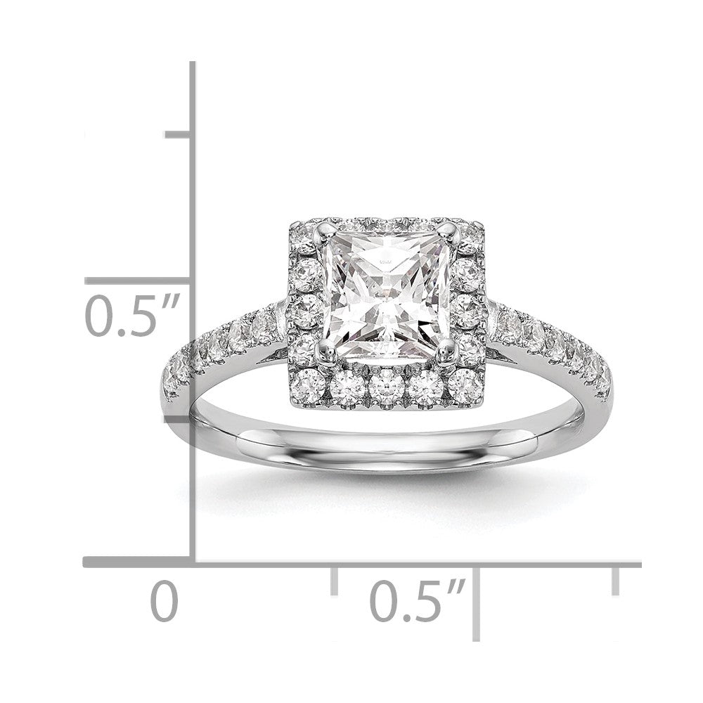 Princess Halo Diamond Semi-mount Engagement Rings