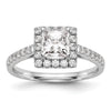 Princess Halo Diamond Semi-mount Engagement Rings