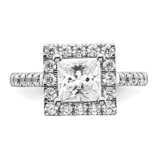 Princess Halo Diamond Semi-mount Engagement Rings