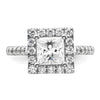 Princess Halo Diamond Semi-mount Engagement Rings