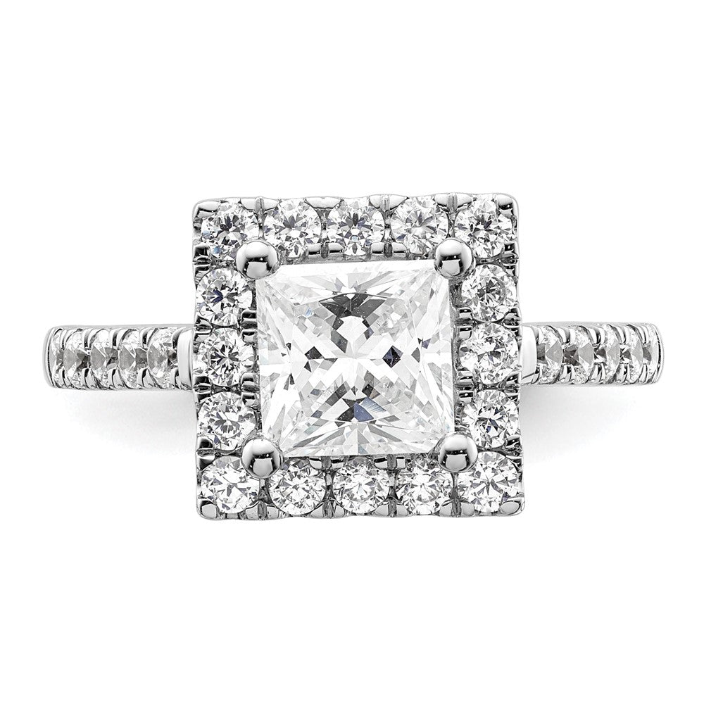 Princess Halo Diamond Semi-mount Engagement Rings
