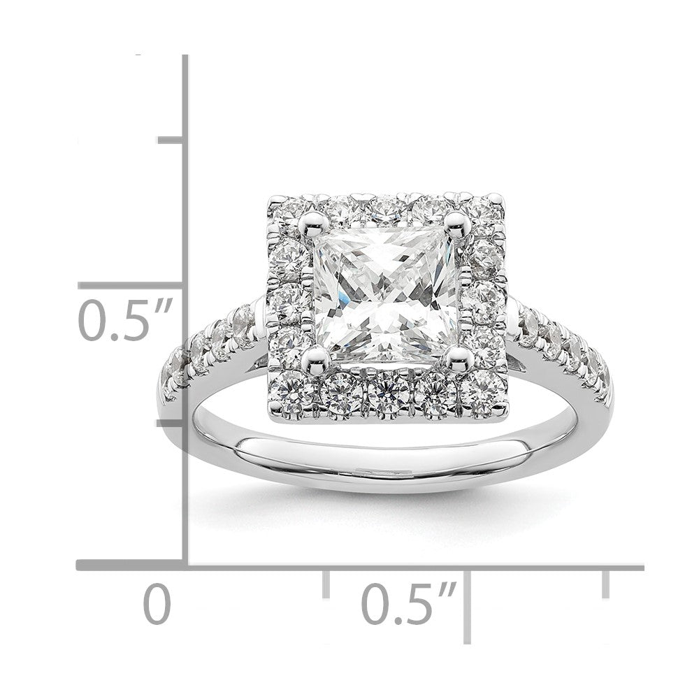Princess Halo Diamond Semi-mount Engagement Rings