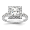 Princess Halo Diamond Semi-mount Engagement Rings
