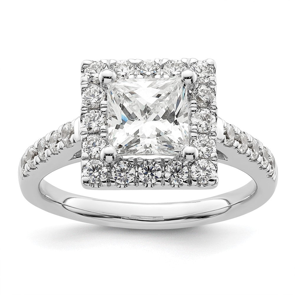 Princess Halo Diamond Semi-mount Engagement Rings