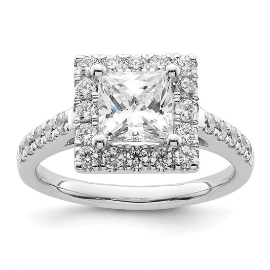 Princess Halo Diamond Semi-mount Engagement Rings