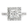 Princess Halo Diamond Semi-mount Engagement Rings