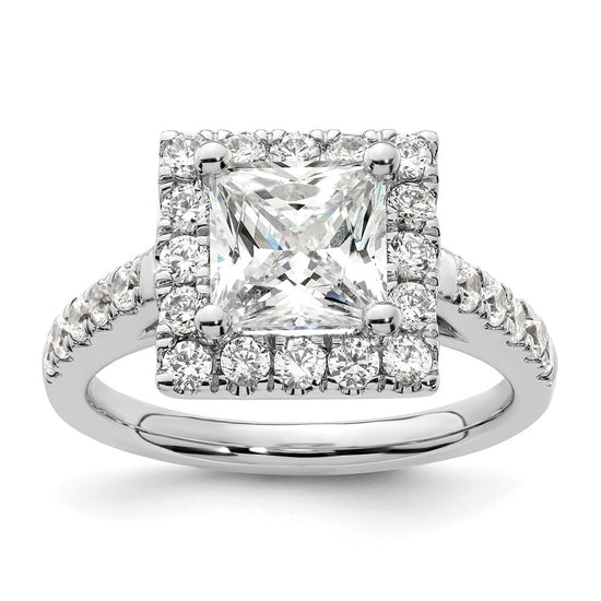 Princess Halo Diamond Semi-mount Engagement Rings