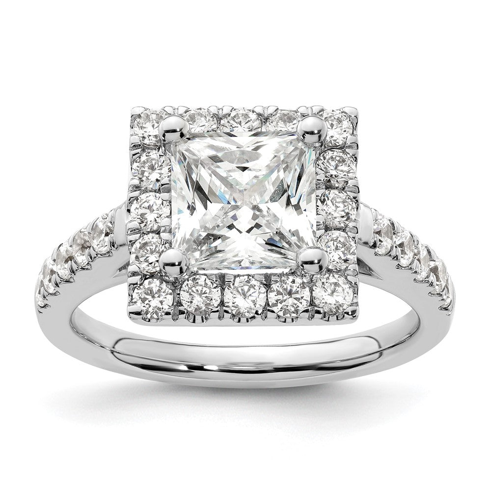 Princess Halo Diamond Semi-mount Engagement Rings