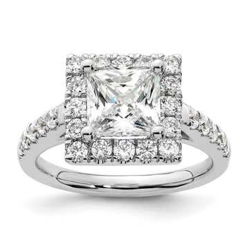 Princess Halo Diamond Semi-mount Engagement Rings