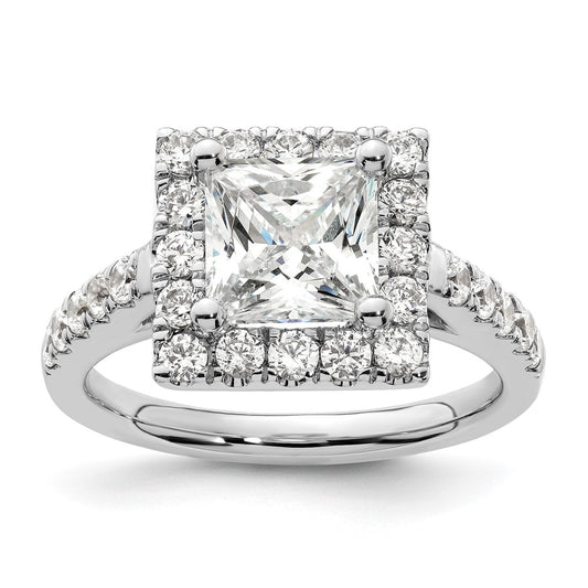 Princess Halo Diamond Semi-mount Engagement Rings
