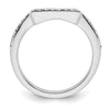 14K White Gold 1/6 carat Diamond Contoured Complete Wedding Band