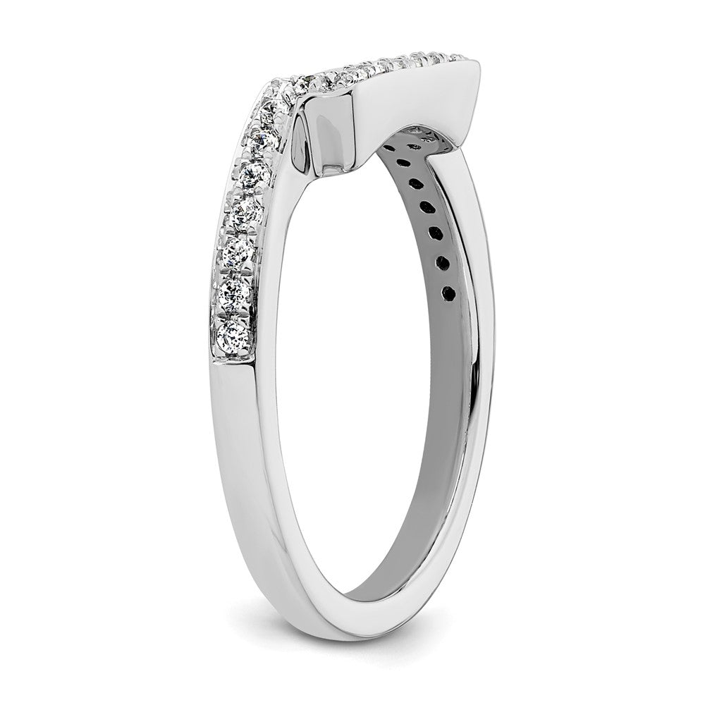 14K White Gold 1/6 carat Diamond Contoured Complete Wedding Band