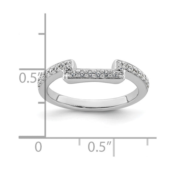 14K White Gold 1/6 carat Diamond Contoured Complete Wedding Band