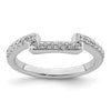 14K White Gold 1/6 carat Diamond Contoured Complete Wedding Band