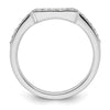 14K White Gold 1/5 carat Diamond Contoured Complete Wedding Band