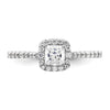 14K White Gold Halo Plus (Holds 1/2 carat (4.3mm) Princess Center) 1/3 carat Diamond Semi-Mount Engagement Ring