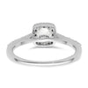 14K White Gold Halo Plus (Holds 1/2 carat (4.3mm) Princess Center) 1/3 carat Diamond Semi-Mount Engagement Ring