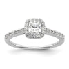 14K White Gold Halo Plus (Holds 1/2 carat (4.3mm) Princess Center) 1/3 carat Diamond Semi-Mount Engagement Ring