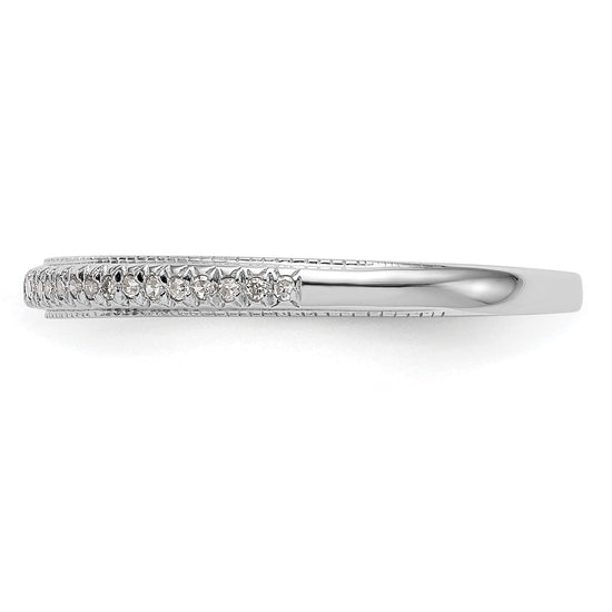14K White Gold 1/15 carat Diamond Complete Wedding Band
